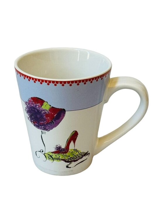 Rosanna Other - Coffee Cup Mug ROSANNA "IT'S MY TIME" Red Hat and Heels Ceramic Handled 10 Ounce